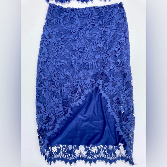 For Love and Lemons Maui Waui Blue Lace Skirt Set - Picture 8 of 16